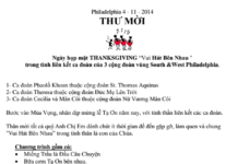 Thư mời của Anh Thông và ban tổ chức của hội Trùng Dương tham gia ngày họp mặt