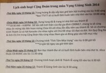 Lịch sinh hoạt cộng đoàn tháng 12