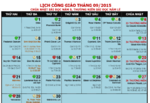 Lịch công giáo tháng 9